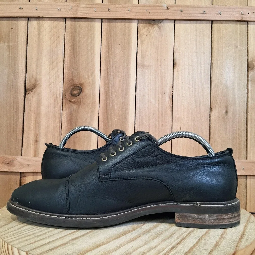 Cole Haan Watson Shoes Mens 9.5 M Black Leather Cap‎ Toe Derby Dress Comfort